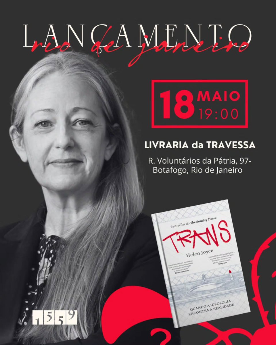 MATRIAoficial's tweet photo. Atenção: reservem essa data.

18 de maio, às 19h, na Livraria da Travessa.

O selo 1559, em parceria com a Matria, lança no Brasil a tradução do best-seller "Trans: Quando a Ideologia Encontra a Realidade", de Helen Joyce, jornalista e editora da The Economist.

No livro, Joyce analisa como a ideia de identidade de gênero ganhou força nas últimas décadas e passou a influenciar leis, instituições, educação, linguagem e políticas públicas. Com uma abordagem clara e bem documentada, ela discute os impactos dessas mudanças, especialmente para mulheres, crianças e o debate democrático, organizando um tema que hoje está no centro de disputas intensas no mundo inteiro.

Vai ter debate no lançamento.
Não teremos a presença da autora, mas teremos debatedoras incríveis.
Mais informações em breve.