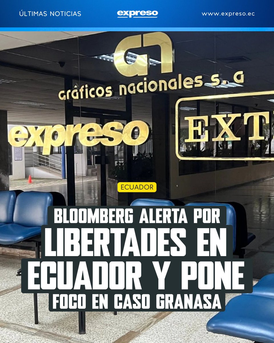 El caso GRANASA ha captado atención internacional, con un reportaje de Bloomberg el 22 de abril de 2026 advirtiendo sobre el temor en Ecuador por un posible retroceso en las libertades civiles.

Lee más 👉 bit.ly/4cpy7wS