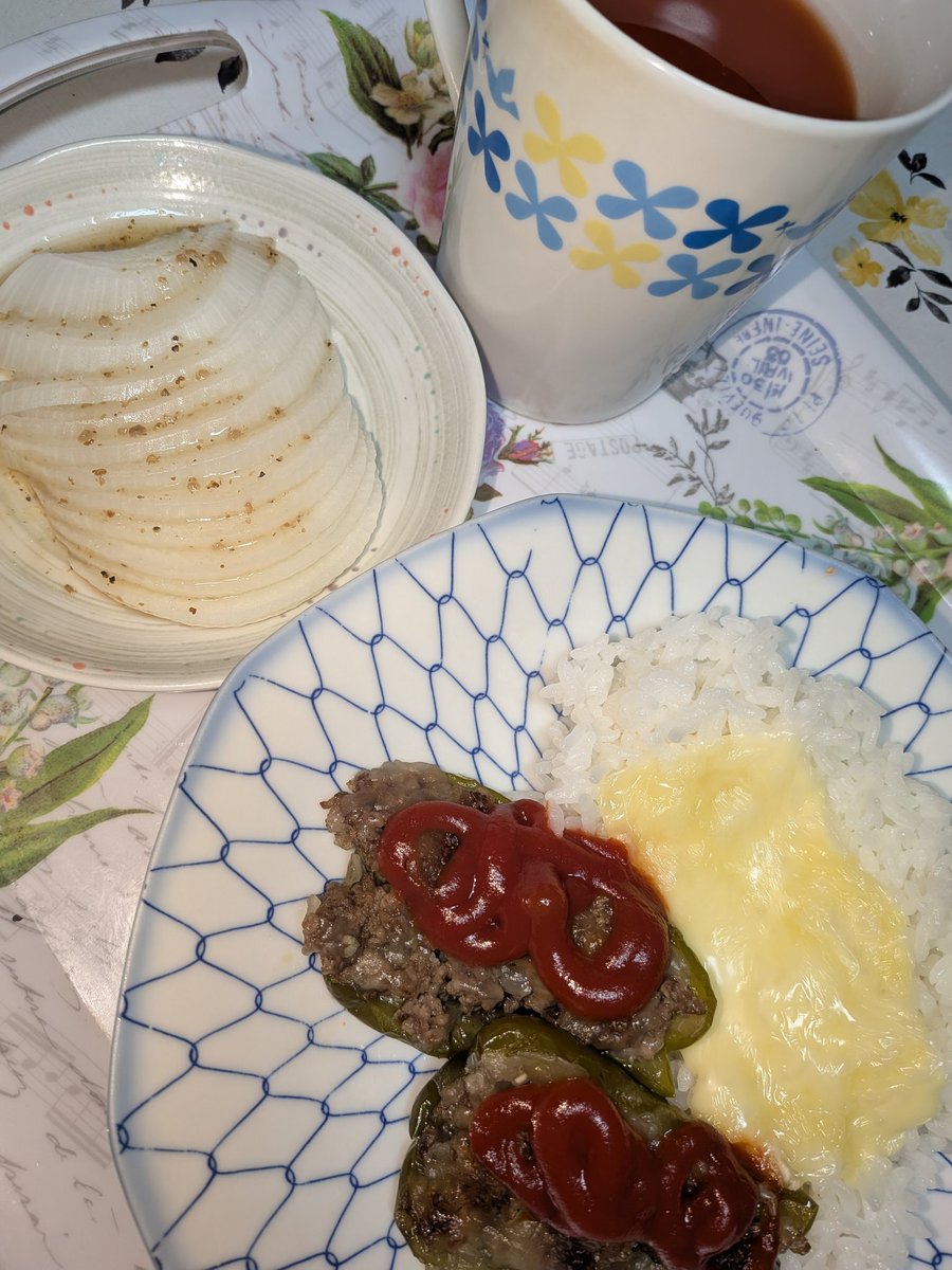 おはようございますm(_ _)mピーマンの肉詰😋
