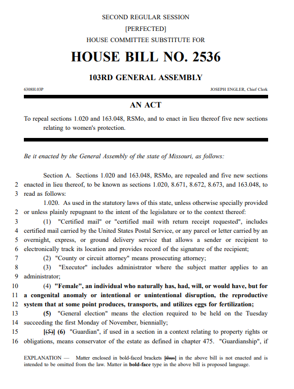 EricLDaugh's tweet photo. 🚨 GREAT NEWS: The Missouri House has PASSED legislation ensuring men can't go in women's bathrooms

Essentially EVERY Democrat in the chamber voted against this.

Democrats betray women for a SICK transgender CULT!

How can anyone vote Democrat in 2026?! This is common sense! https://t.co/Iy4Hk5XiF8