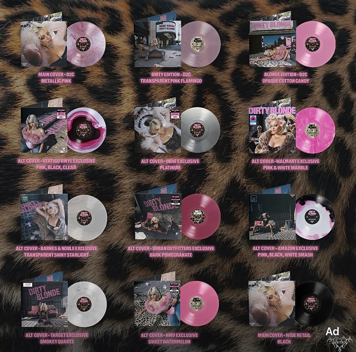 <a href="/BebeRexha/">Bebe Rexha</a> Dirty Blonde vinyl variants
