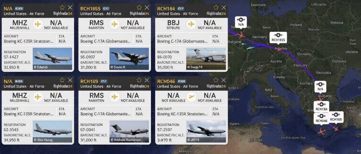 Mina696645851's tweet image. Dozens of #US military cargo and refueling planes are heading towards the #MiddleEast. Many have landed in Ben Gurion Airport. 

It seems the United States is fully prepared to resume the war.