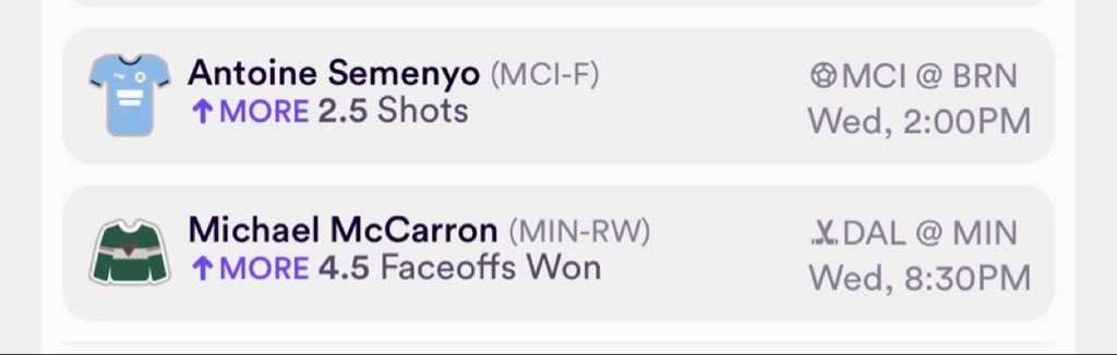 kimbo374's tweet image. Lets Dabble 👾🤑

   ~ Semenyo in a great spot for 3+

   ~ McCarron Faceoffs NOT on PP &amp;amp; UD got his line at 5.5 📊

#PrizePicks #NoChill #GamblingX #NBA #Gambling𝕏 #FREE #EPL