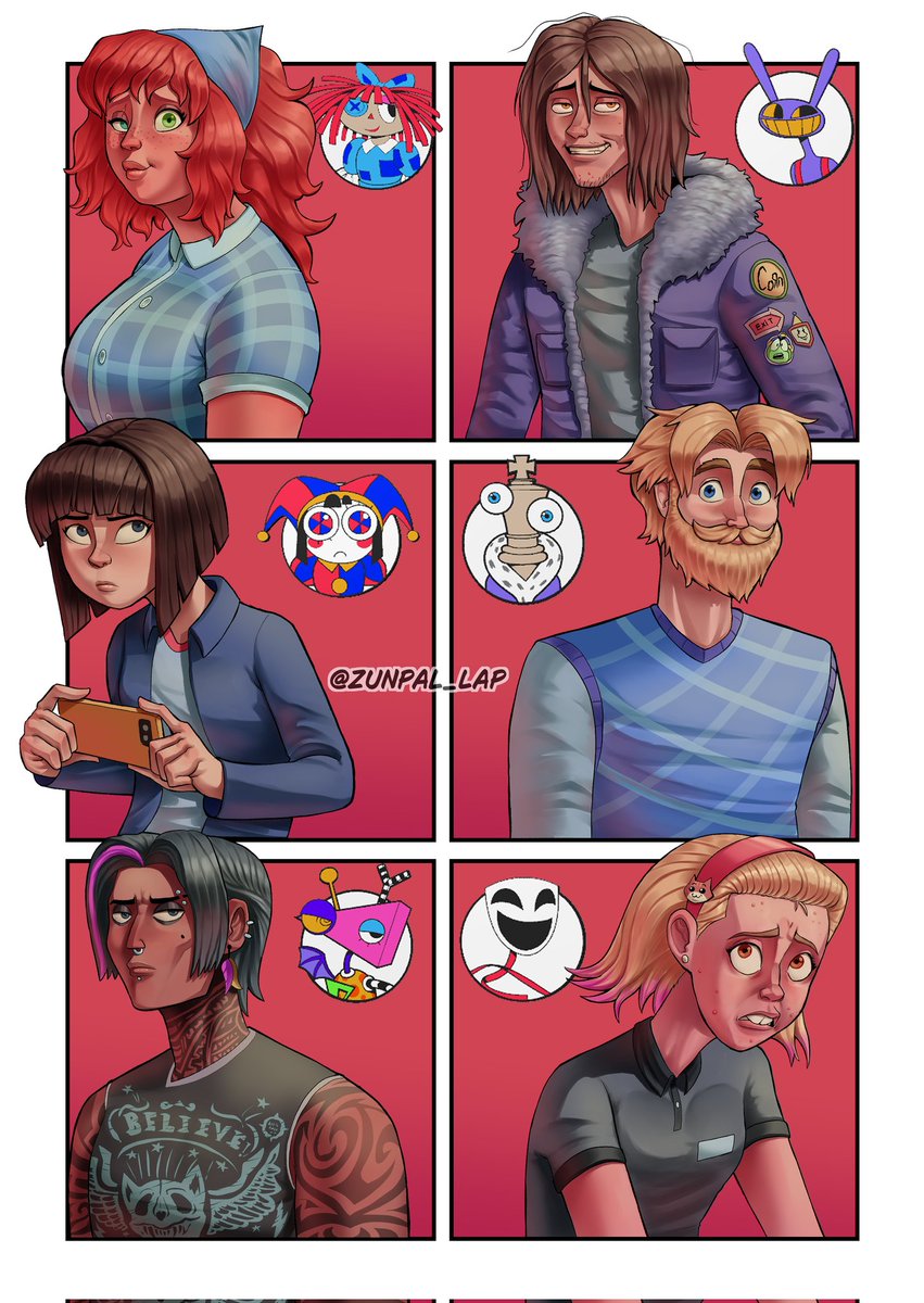 My interpretation of the Digital Circus characters in their real human forms What do you think? 🎪👀
.
#tadc #theamazingdigitalcircus #digitalcircus