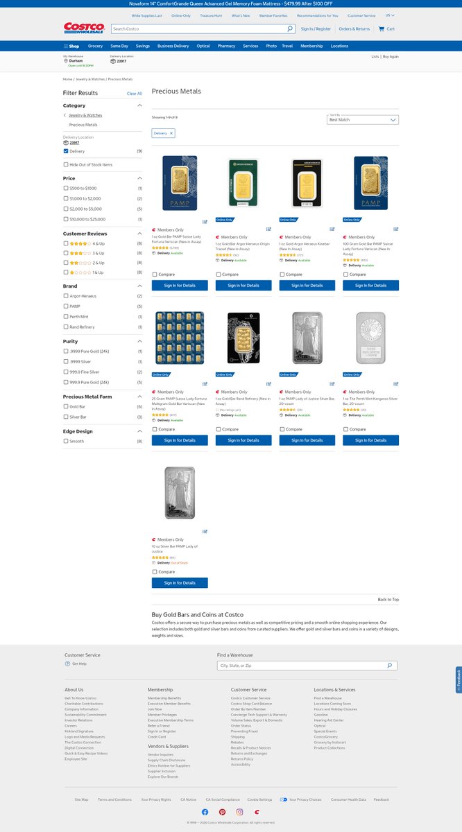 Costco Precious Metals Alerts tweet media