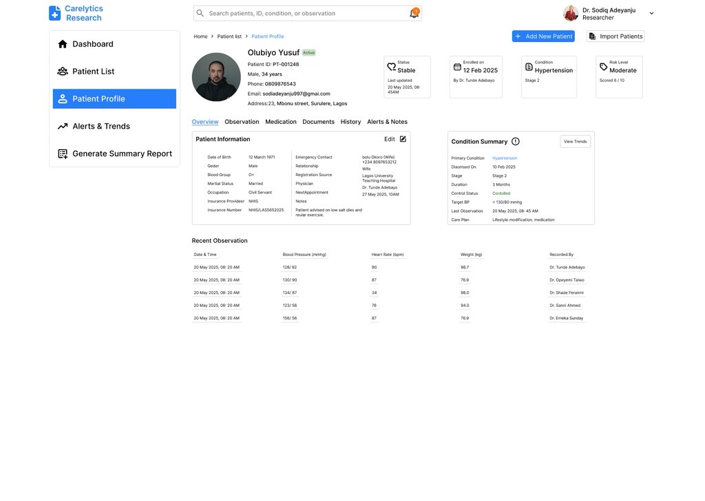 sodiq_uiux's tweet photo. Carelystic Research Analysis Workflow

A connected experience where researchers can:
1.View all active studies on dashboard
https://t.co/UIL2WuBtVB patient list
https://t.co/0HIJl2cGJW participant/patient data
4.Analyze trends &amp; results
5.Generate reports https://t.co/1N8YB54Ibn