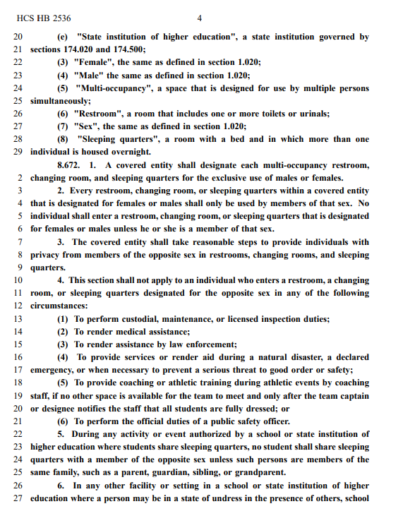 EricLDaugh's tweet photo. 🚨 GREAT NEWS: The Missouri House has PASSED legislation ensuring men can't go in women's bathrooms

Essentially EVERY Democrat in the chamber voted against this.

Democrats betray women for a SICK transgender CULT!

How can anyone vote Democrat in 2026?! This is common sense! https://t.co/Iy4Hk5XiF8