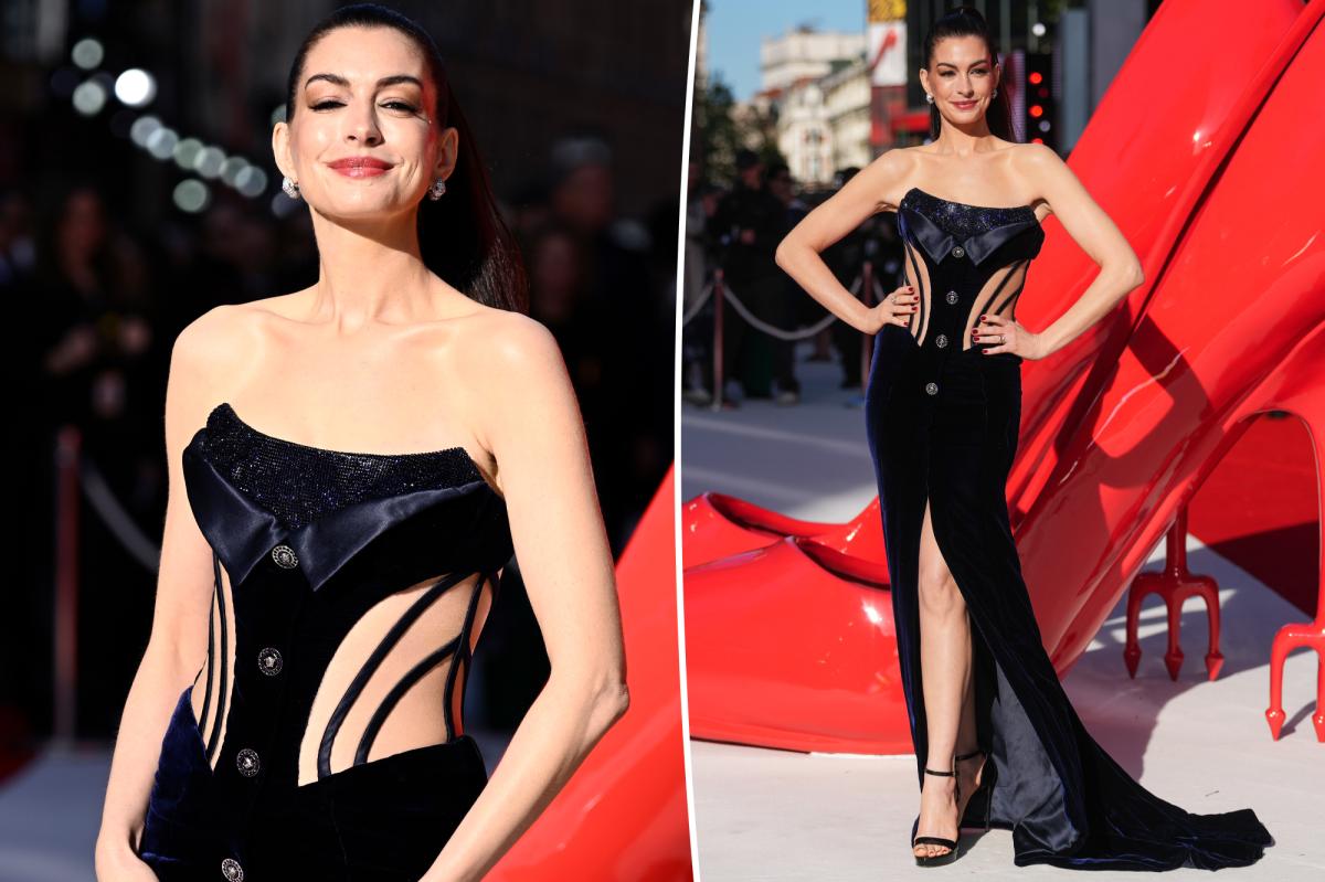 Anne Hathaway wears sheer corset dress to 'The Devil Wears Prada 2' London  premiere https://t.co/AWbNUnutPe