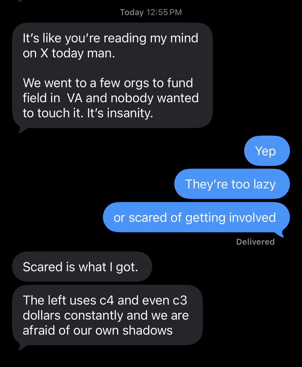 “The left uses c4 and even c3 dollars constantly and we are afraid of our own shadows”