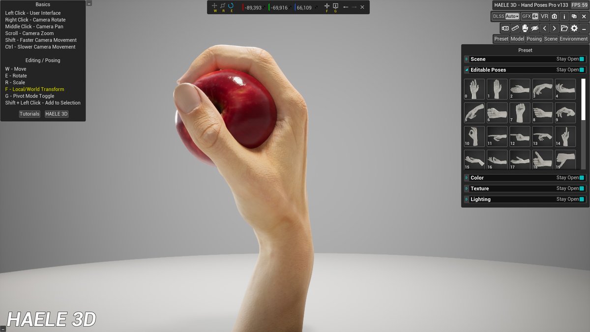 haele3d's tweet image. Hand holding an apple pose reference
#haele3d #hand