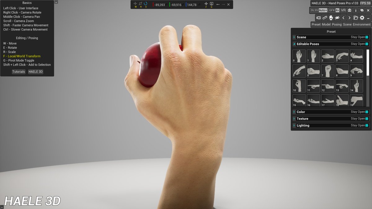 haele3d's tweet image. Hand holding an apple pose reference
#haele3d #hand