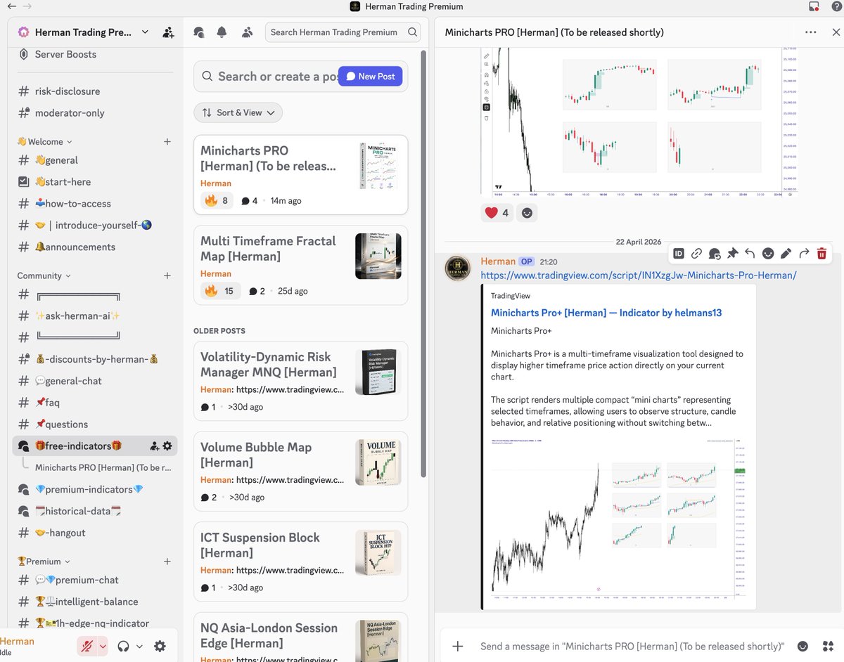 RHerman's tweet photo. X bio / Discord / Free Indicators / LINK https://t.co/GPOJcYz6Es