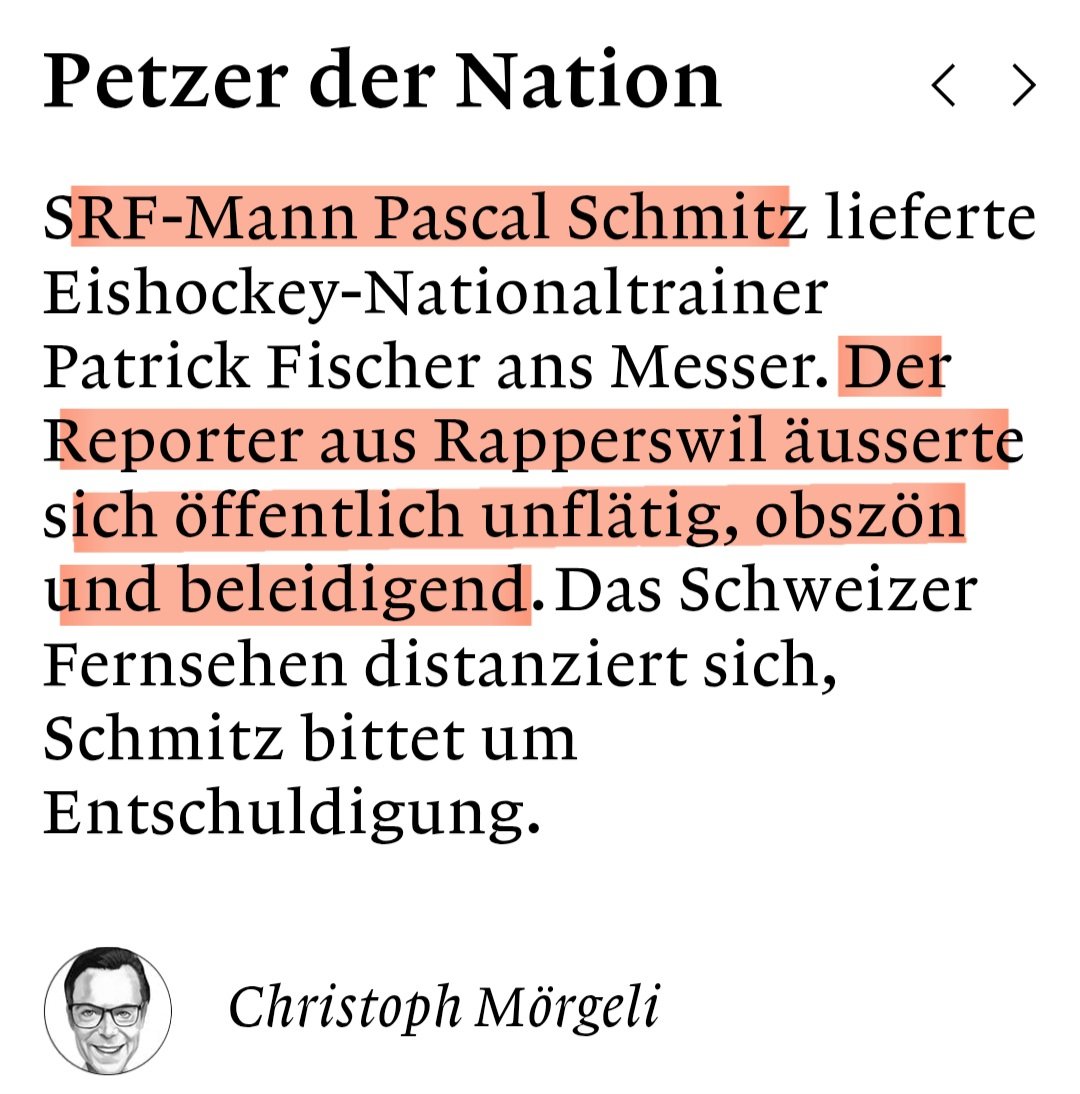 awakenwithpete's tweet photo. «Der soll doch in Zukunft Kamelrennen pfeifen. Arschloch.» oder «Jetzt müssen wir die Deutschen in den Arsch ficken.» So redet Vorbildfunktionär Pascal Schmitz @SRF mit rassistischer Schlagseite, der die Glaubwürdigkeit vom Leutschenbach vertritt. 🤡
https://t.co/wi7lXtcMzo https://t.co/LlFhw5lAqB