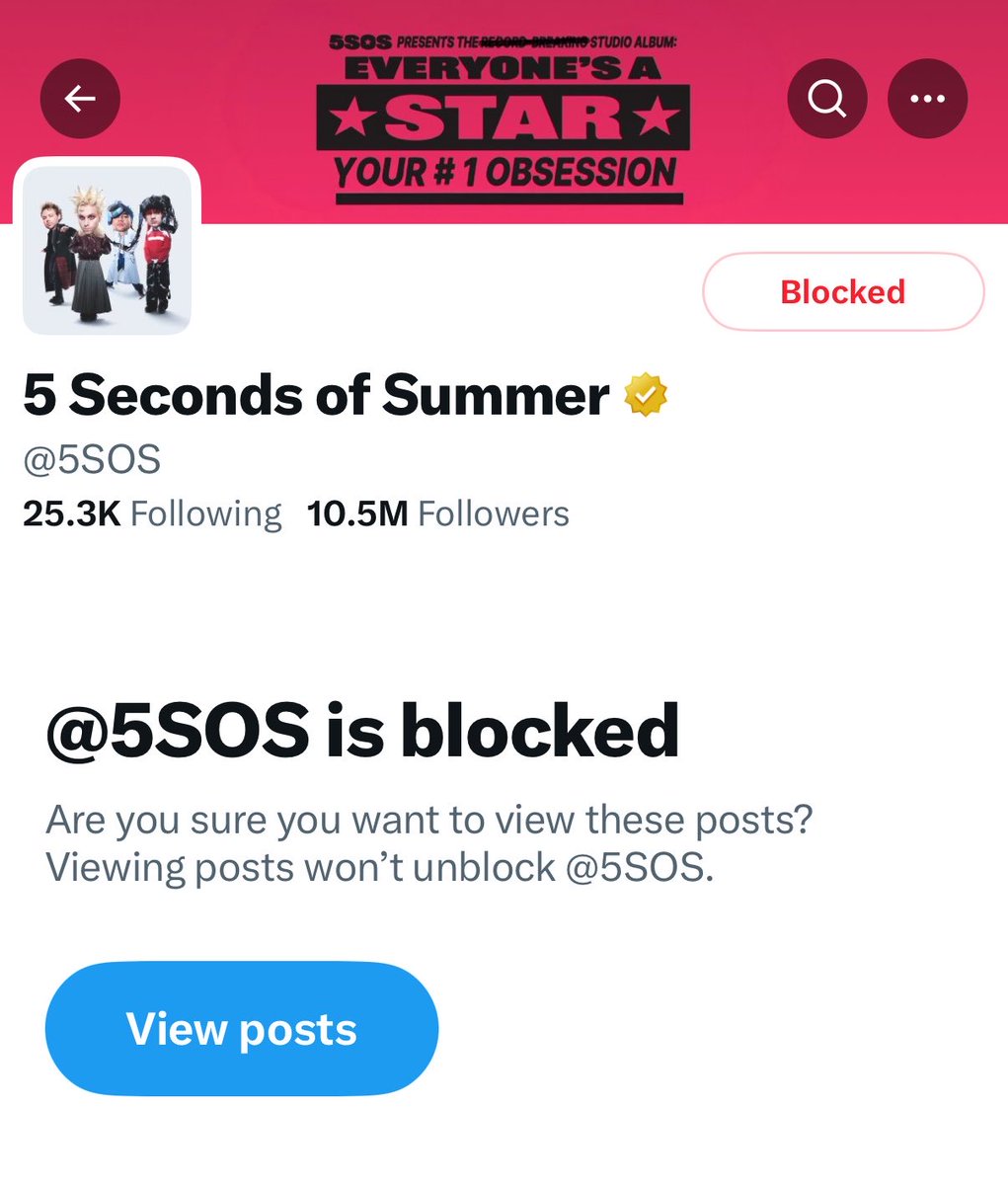 5SOSUpdES's tweet photo. 5 Seconds of Summer tocó Start Over fuera de LATAM… no me quedó de otra que bloquearlos. https://t.co/INtW5HFsBA