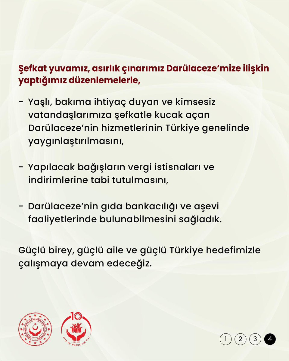 T.C. Aile ve Sosyal Hizmetler Bakanlığı tweet media