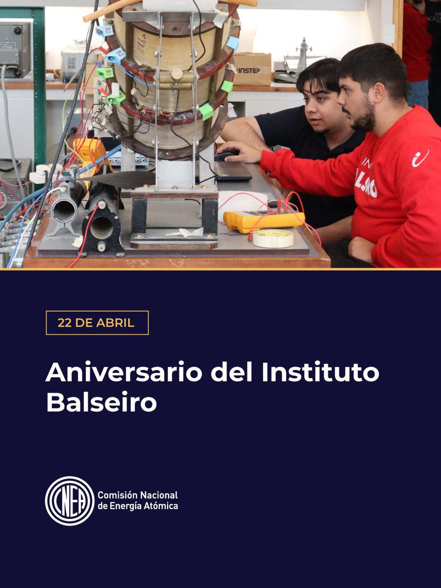 CNEA_Arg's tweet photo. ANIVERSARIO DEL INSTITUTO BALSEIRO

El 22 de abril de 1955, la Comisión Nacional de Energía Atómica (CNEA) y la Universidad Nacional de Cuyo fundaron el Instituto Balseiro, una institución referente en la enseñanza universitaria. 

Ubicado en el Centro Atómico Bariloche de la CNEA, el Balseiro forma profesionales de excelencia en física, ingeniería nuclear, mecánica y telecomunicaciones. Además, impulsa la generación de conocimiento científico y aplicaciones estratégicas, manteniéndose como un pilar fundamental para el sector nuclear.

Desde la CNEA, celebramos ser parte de esta historia y apoyamos la formación de futuros líderes que impulsan la innovación y el desarrollo tecnológico.