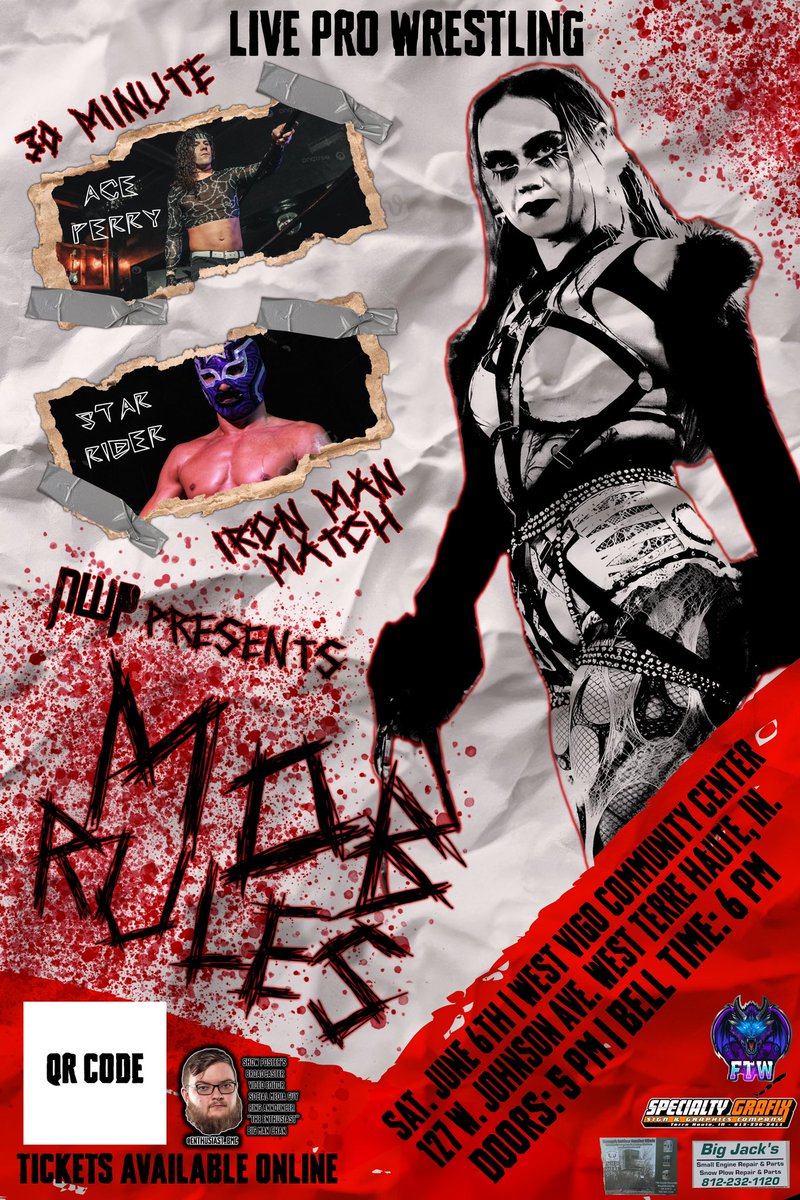 NewWavePro's tweet photo. ‼️SHOW ANNOUNCEMENT‼️
Saturday, June 6th! We return to The West Vigo Community Center after May 2nd, #NWPRHRN
TICKETS AVAILABLE SOON!
STAY TUNED
#NWPMobRules #NewWavePro #ProWrestling #IndependentWrestling #LocalBusiness #Wrestling #TerreHaute #WestTerreHaute https://t.co/4r4K42NqHu