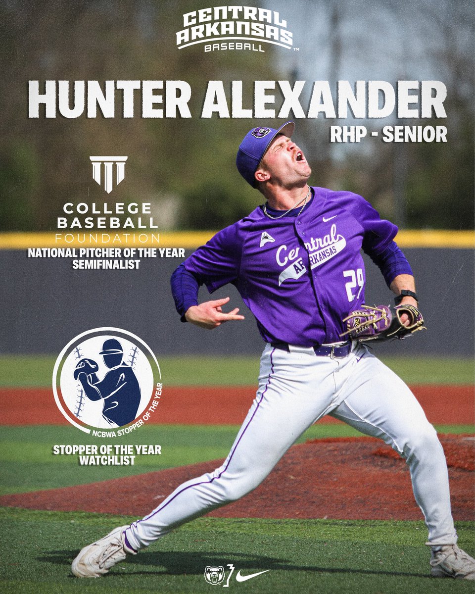 UCABearBaseball's tweet photo. All 👀 on Hunt!

Hunter Alexander is racking up the mid season honors!

#BearClawsUp x #FightFinishFaith https://t.co/Ceqj2uarvH