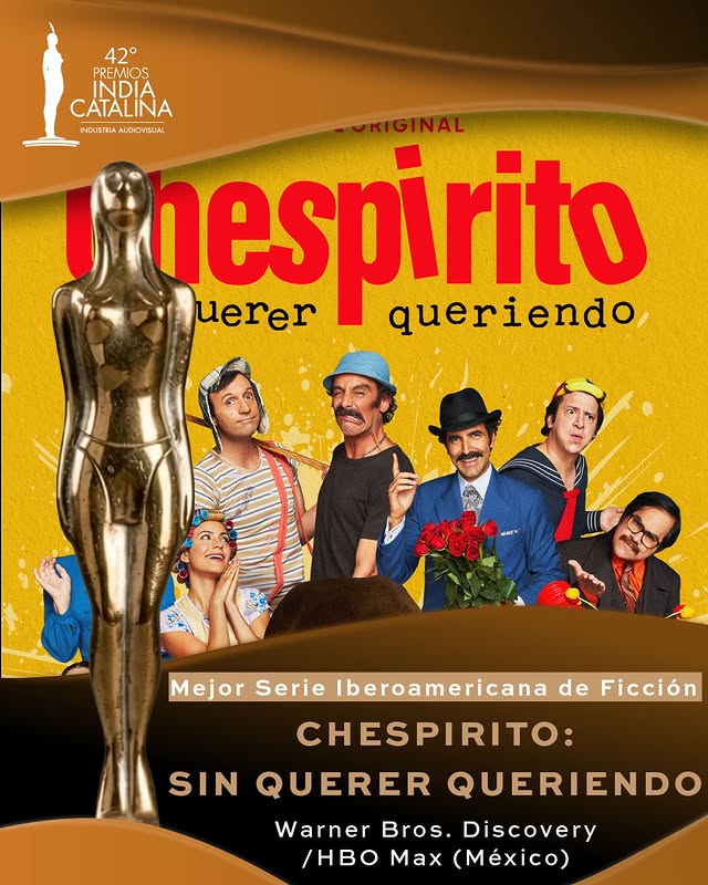 GrupoChespirito's tweet photo. ¡Qué alegría compartir esta gran noticia! 🎉 🎉 🎉

Nos llena de emoción anunciar que Chespirito: Sin Querer Queriendo fue reconocida con 3 galardones en los Premios India Catalina, celebrados el pasado sábado 18 de abril:

🏆 Mejor serie iberoamericana de ficción
🏆 Pablo Cruz – Mejor actor iberoamericano de ficción
🏆 Paulina Dávila – Mejor actriz iberoamericana de ficción

Este reconocimiento es resultado del talento, la dedicación y el cariño de todo un equipo que sigue llevando el legado de Chespirito a nuevas generaciones.

Porque cuando el trabajo se hace con el corazón ❤️ 💛 … los resultados hablan por sí solos.