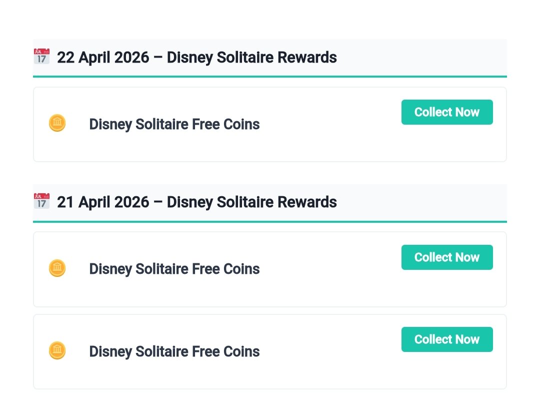TodayLinks's tweet image. Disney Solitaire Free Coins
✨ Running out of coins in Disney Solitaire?
Get your FREE coins instantly and keep playing your favorite Disney scenes 🎴💰
New daily reward links available — don’t miss out!
👉 

#DisneySolitaire #FreeCoins