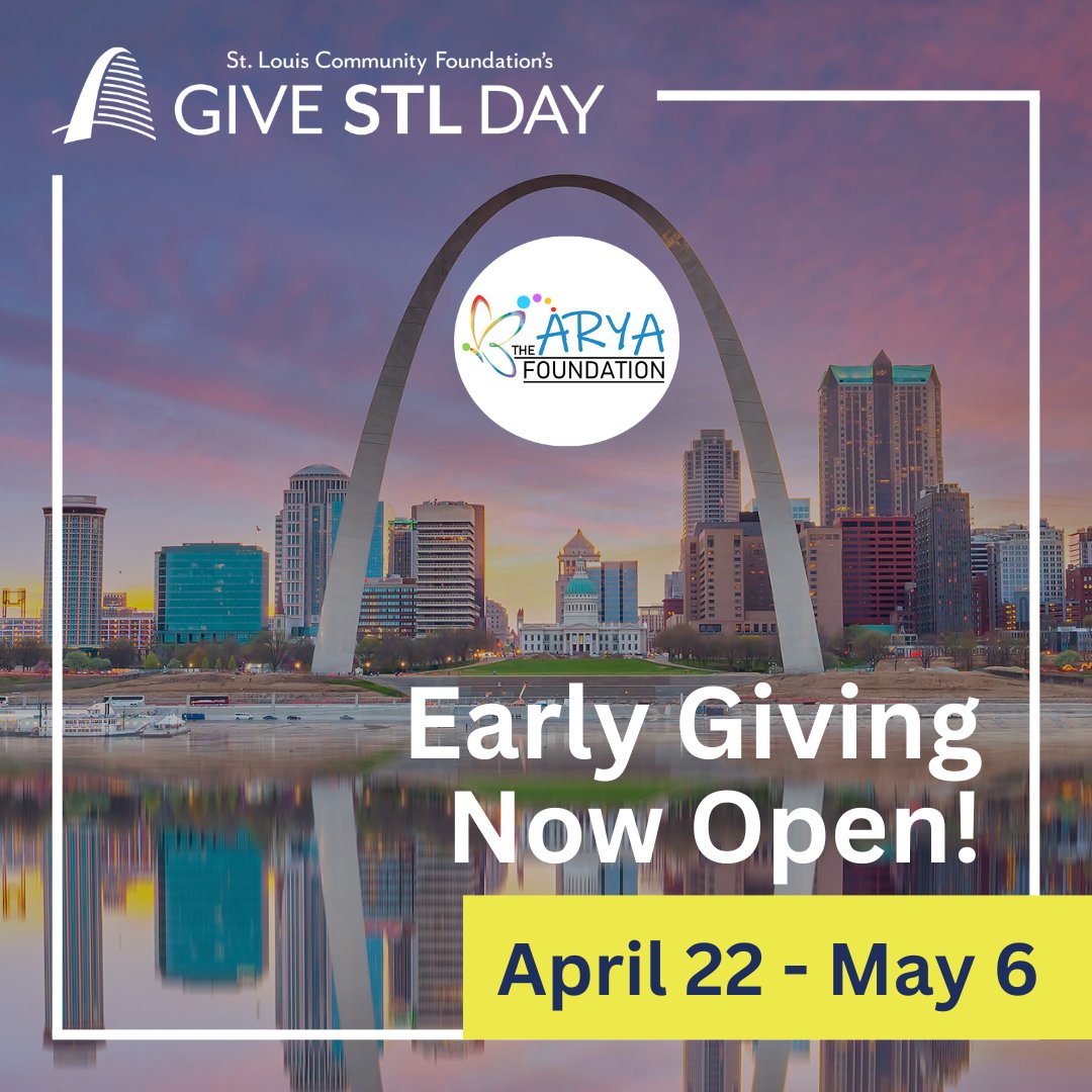 TheAryaFoundati's tweet image. The spirit of giving is officially ignited! 🔥 Early giving for #GiveSTLDay starts TODAY. 

Help The Arya Foundation provide adaptive equipment to children with special needs in STL. 

Donate here: givestlday.org/organization/T…

#STL #GiveSTL #Inclusion #TheAryaFoundation