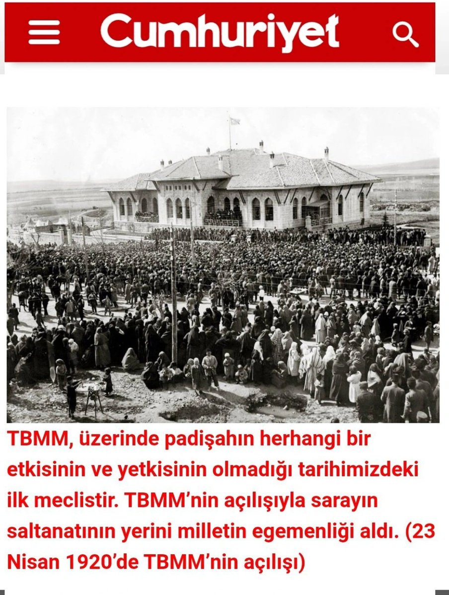23 NİSAN ve ULUSAL EGEMENLİK 

23 Nisan 1920’de Ankara’da TBMM’nin açılmasıyla yeni bir Türk devletinin, Türkiye Cumhuriyeti’nin temeli atıldı.

23 Nisan 1920’de Ankara’da açılan TBMM, üzerine saray-sultan gölgesinin düştüğü, bir meşruti monarşi meclisi değil, egemenliğin