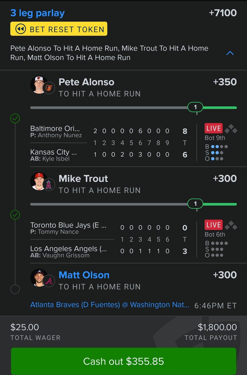 B_Rocks_Locks's tweet photo. 🚨 BONUS SWEAT 🚨
Not the Lock… this is the CHASER.
2 legs already CASHED ✅
Now it all rides on Matt Olson 💣
+$7100… $25 ➡️ $1,800
We’re one swing away…
SWEATING EVERY PITCH.
You already know what we need…
SEND IT, OLSON.
#BrocksLocks #HRParlay #SweatItOut #MLBPicks #ChasingValue #Gambling𝕏