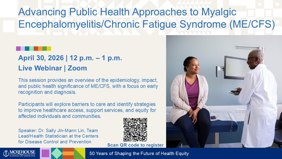 HIB_Solutions's tweet photo. Join us for “Advancing Public Health Approaches to Myalgic Encephalomyelitis/Chronic Fatigue Syndrome” Learn about the importance of early diagnosis, and how we can break down barriers to care and improve equity for those affected.

Register here: https://t.co/OG5oZdiIlC https://t.co/Le1XMwVKXi
