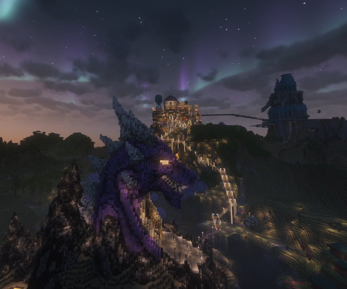 annie_tlc's tweet photo. Foolish vió el Domo así que con los admins hicieron paneos de la mansión y una con el dragón♥

#QSMP2 https://t.co/nyTd78jovD