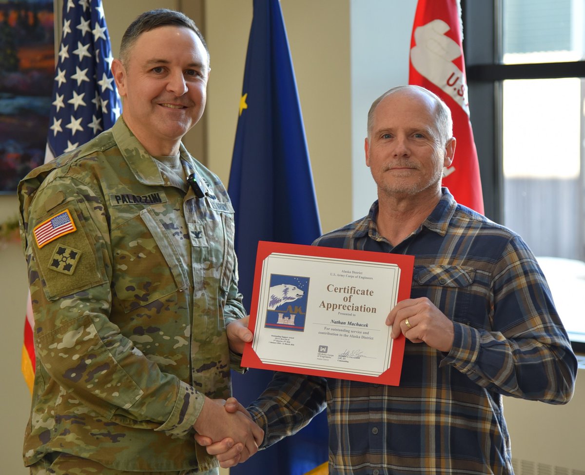 AlaskaCorps's tweet photo. Col. Jeffrey Palazzini, district commander, presented the Second Quarter Awards at the Alaska District headquarters on Apr. 21.

Congratulations to all who received an award! https://t.co/583fQVPLoM