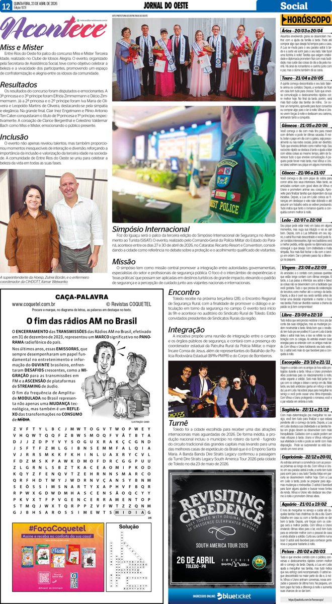 jornaldooeste's tweet image. COLUNA SOCIAL ACONTECE DESTA QUINTA-FEIRA, 23 DE ABRIL

#colunasocial #toledo #acontece