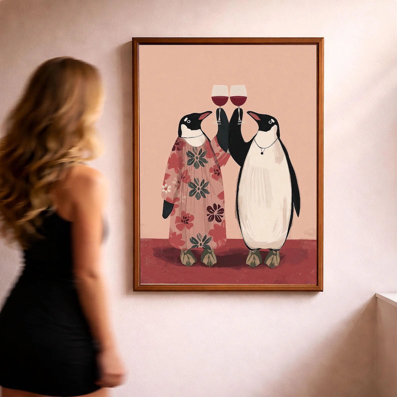 BlissiveLab's tweet image. Love looks better like this 🐧🍷

25% OFF — printed &amp;amp; shipped worldwide 🌍

#WallArt #GiftIdea #penguin #animal #wine #quirky #folk 
Link↪️ etsy.com/listing/449290…