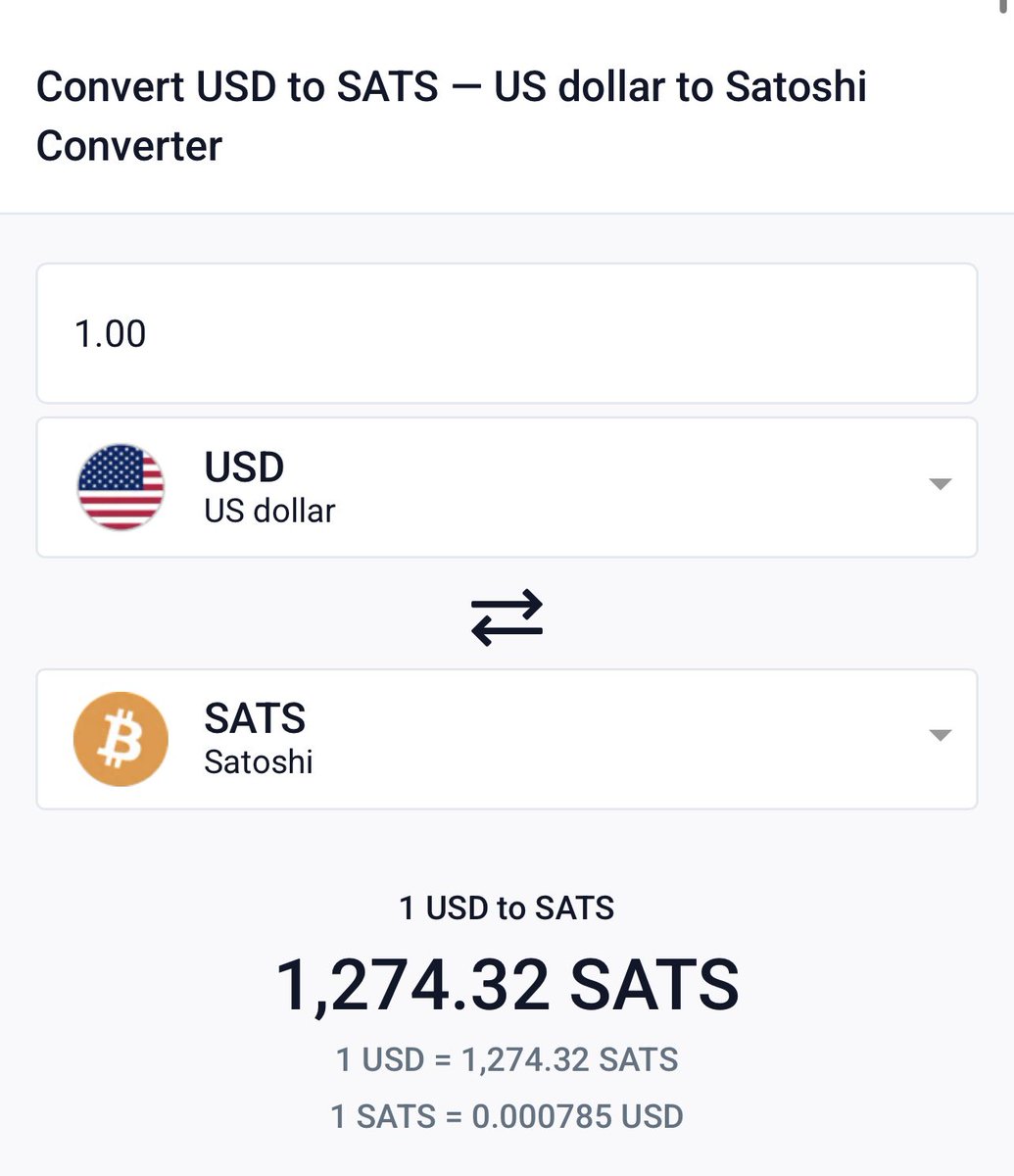 SatsStacked's tweet photo. #Bitcoin update: 1 USD = 1274 SATS https://t.co/NEMs3Gc35F