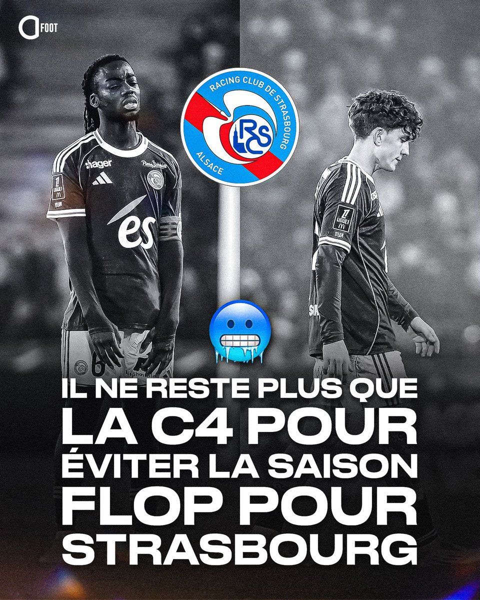 STRASBOURG A TOUT MISÉ SUR LES COUPES. 𝗦𝗧𝗥𝗔𝗦𝗕𝗢𝗨𝗥𝗚 𝗔 𝗗𝗘́𝗝𝗔̀ 𝗔̀ 𝗠𝗢𝗜𝗧𝗜𝗘́ 𝗧𝗢𝗥𝗧. 😤

Il ne reste que la Conference League pour espérer accrocher l'Europe la saison prochaine... 𝗟𝗔 𝗖𝗢𝗨𝗣𝗘 𝗗𝗘 𝗙𝗥𝗔𝗡𝗖𝗘 𝗖'𝗘𝗦𝗧 𝗧𝗘𝗥𝗠𝗜𝗡𝗘́ ❌