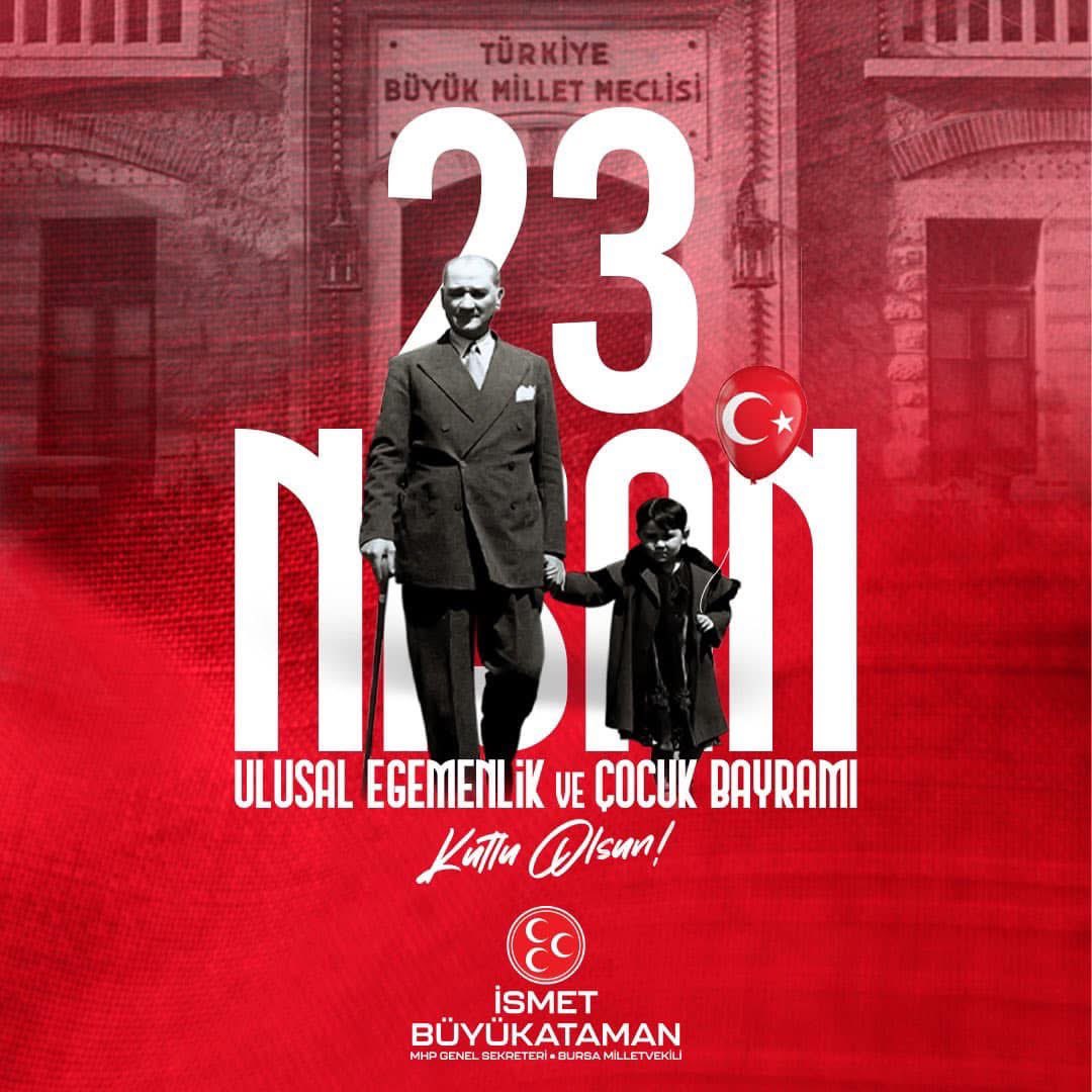 "Egemenlik, kayıtsız şartsız milletindir."

Gazi Mustafa Kemal Atatürk

23 Nisan Ulusal Egemenlik ve Çocuk Bayramı kutlu olsun.

#23Nisan