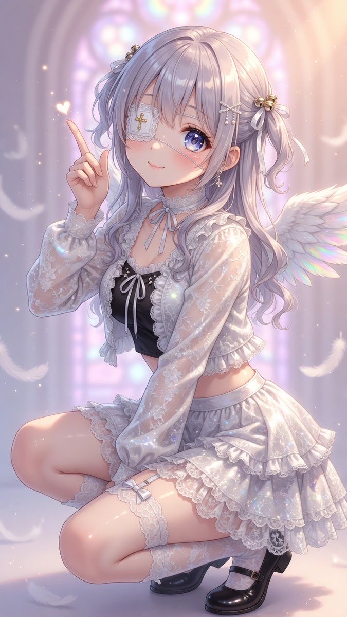 mormogtarou's tweet image. 「リボンとガーターで彩る、儚い夢の時間」

おはようございます♪
今日も1日よろしくお願いします🙇

#天使 #angel #キラキラ天使 #AIart #AIイラスト #美少女イラスト #甘い天使 #羽根 #wing #眼帯美少女 #kawaii #animegirl