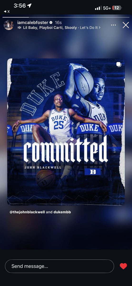 BeardedBlueDevl's tweet photo. C Fosβs instagram π he was being quite to surprise us allπ
#Duke #DukeBasketball #CalebFoster https://t.co/gkxYdGNPm4