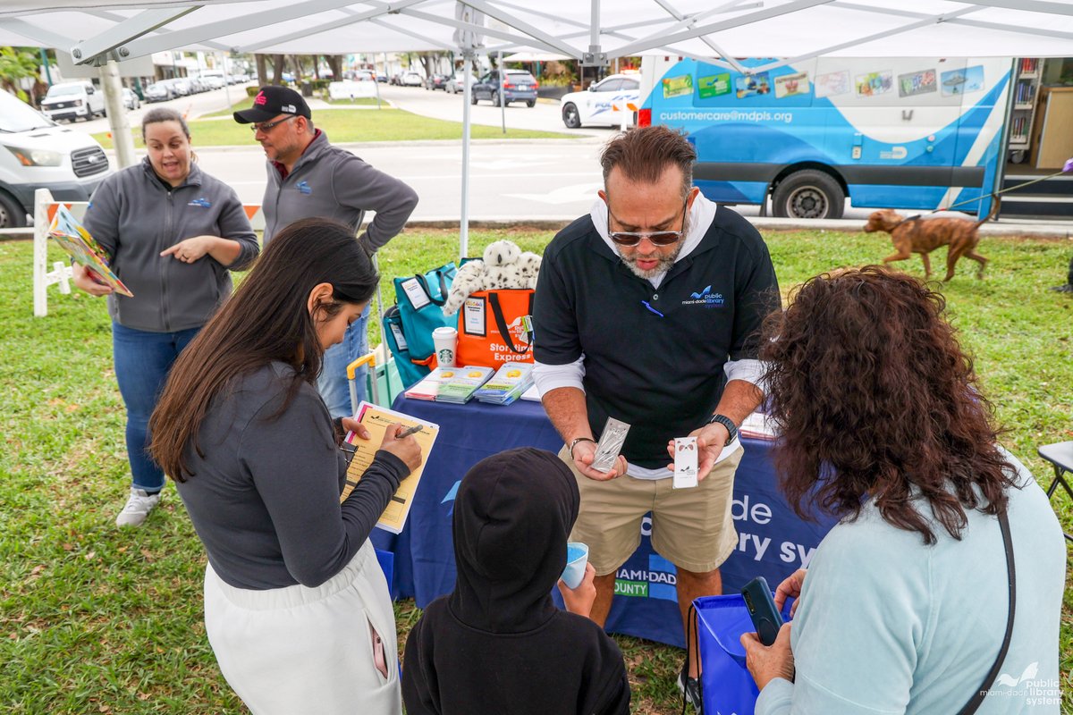 MDPLS's tweet photo. Happy #NationalLibraryOutreachDay! 📚 From our Mobile Library to community events and school visits, the #MDPLS team is out connecting with you – signing up new library cardholders, sharing information and resources, and bringing books (and more!) across #OurCounty. https://t.co/rQejqVeskm