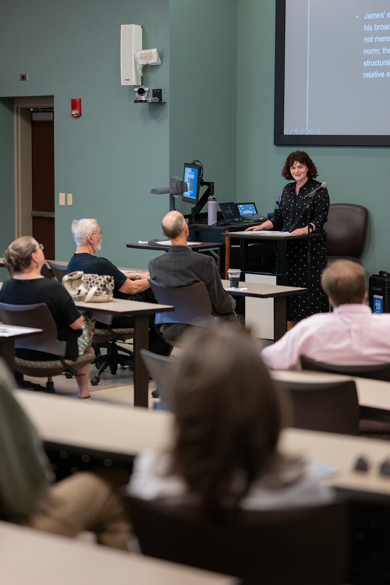 MTSUNews's tweet image. Alexis Dianda, associate professor of philosophy from Xavier University, spoke on William James at the recent Applied Philosophy Lyceum on April 17. #williamjames #mtsu
