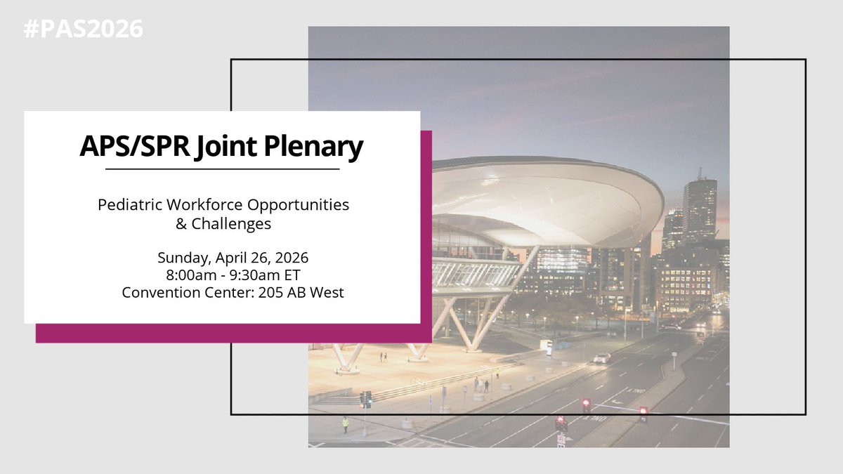 AmerPedSociety's tweet image. Join APS President Stephen Daniels &amp;amp; SPR President Eric Austin at #PAS2026 for a Joint Presidential Plenary on the pediatric workforce. 

Hear Dr. Fred Rivara on the NASEM report &amp;amp; Dr. Francis S. Collins—intro by APS Sec/Treas Catherine Gordon—plus Q&amp;amp;A. ow.ly/LEcj50YBGvX