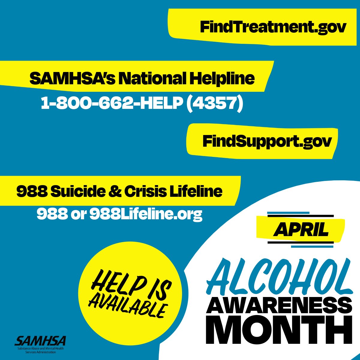 MOCredentialing's tweet image. Spread the word this #AlcoholAwarenessMonth 📢 Prevention works. Treatment is effective. #RecoveryIsPossible for everyone. If you or someone you know needs support for alcohol misuse, help is available at samhsa.gov/find-help