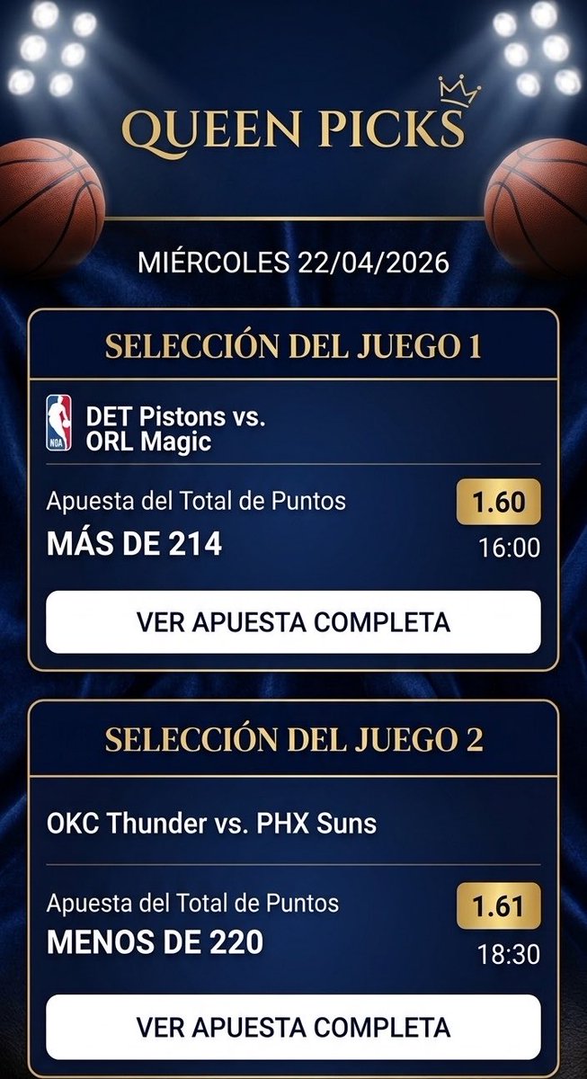 picks_queen's tweet photo. Las jugadas del día están aquí, confianza total.🏀👑 https://t.co/fHXMR7WMVI
