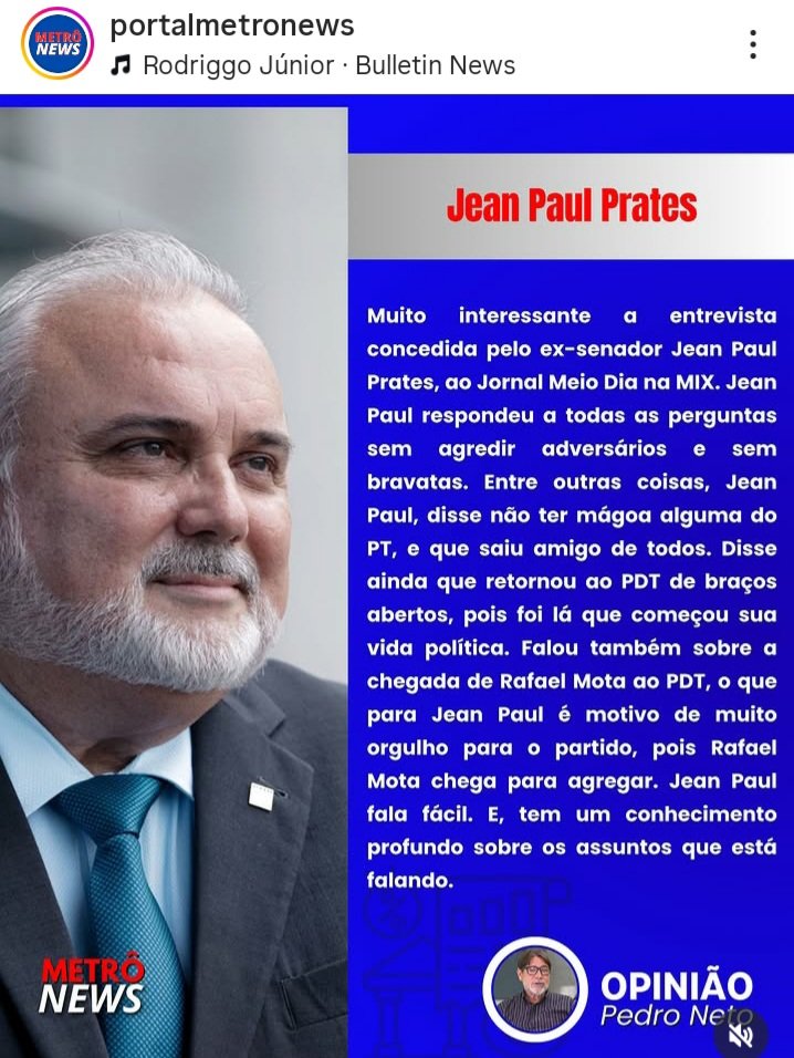 Mais um comentário para o Portal Metrô News