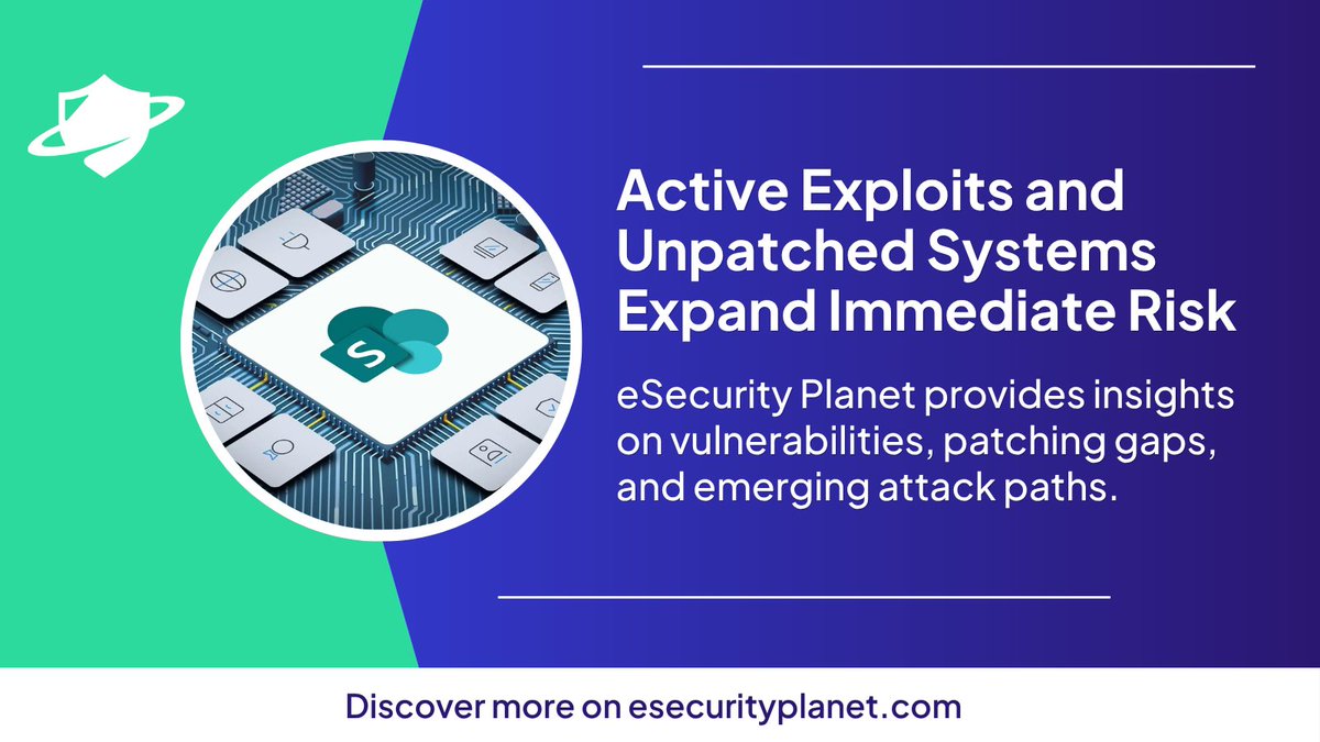 eSecurityPlanet's tweet image. Unpatched exposure, token forgery, and crypto infrastructure weaknesses are creating immediate pressure for defenders.

More than 1,300 @SharePoint servers remain exposed to CVE-2026-32201.

More news: esecurityplanet.com

#Cybersecurity #Vulnerabilities #Patching