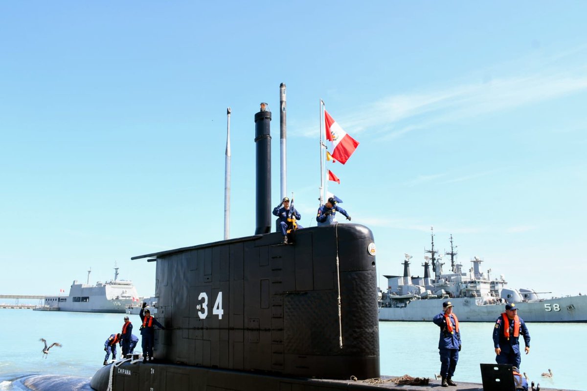 SA_Defensa's tweet image. 📍Callao, #Peru (🇵🇪)

The BAP Chipana (SS-34) has officially departed Callao Naval Base today en route to the #UnitedStates (🇺🇸) for exercises #RIMPAC2026 &amp;amp; SUBDIEX.

📸: @naval_peru