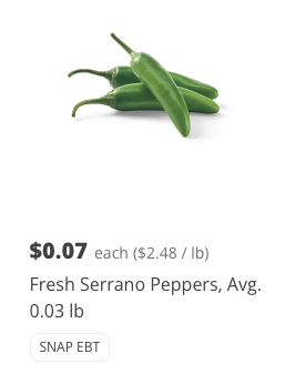 elmachuca's tweet photo. HEB v Publix serrano prices. Damn. https://t.co/UUuNq6hbPL