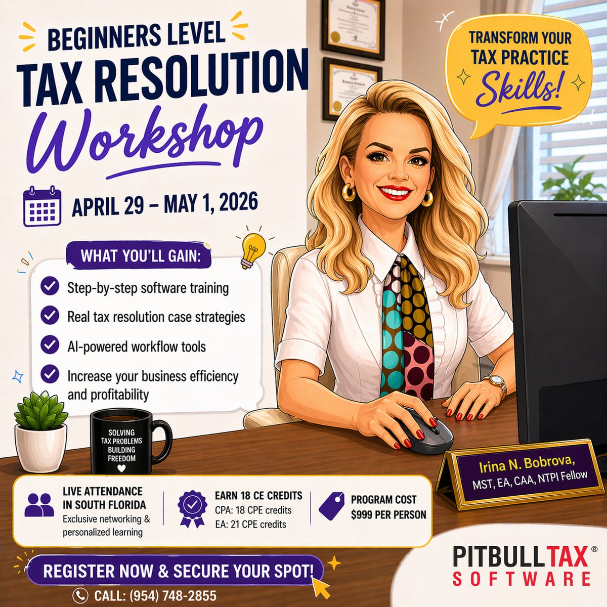 PitBullTax's tweet photo. Ready to level up your tax practice? 💼✨
Learn real strategies, streamline your workflow, and boost your revenue with our Beginners Level Tax Resolution Workshop.

📅 April 29 – May 1, 2026
🎯 Practical training. Real results.

👉 Secure your spot now:
https://t.co/ugzWM47XS6 https://t.co/38qB3bOkpy
