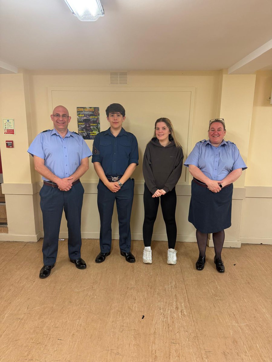 Last night, we hosted two cadets from our neighbouring squadrons on their final night.
OC 1378 Sqn, Fg Off Morter said “we were really pleased to have been able to host FS Buxton and Sgt Buxton on their last night parading as cadets, we wish them both all the best for the future”