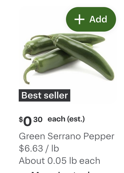 elmachuca's tweet photo. HEB v Publix serrano prices. Damn. https://t.co/UUuNq6hbPL