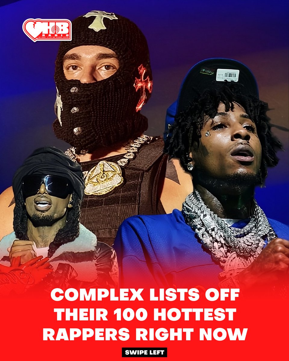 HB_RADIO_LV's tweet image. Complex lists off their 100 hottest rappers right now 👀

#complex #list #100 #hottest #rappers